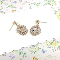No.912☆キラキラオーバル（クリスタル） ピアス イヤリング マスクチャーム