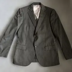 ダークグレー ストライプ ビジネススーツ　背抜き