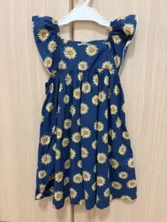 ひまわり柄 ノースリーブワンピース キッズ/120サイズのサムネイル