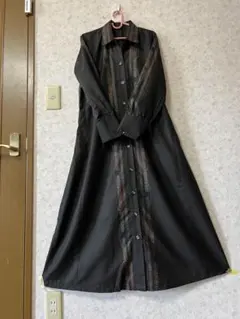 着物リメイクシャツワンピース　本場大島紬