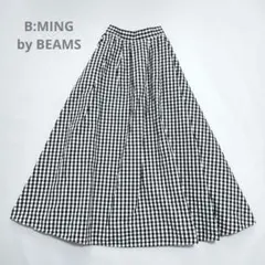 B:MING by BEAMS　ギンガムチェック　ロングスカート
