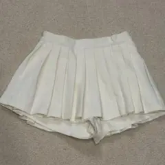 ホワイト プリーツスカート S