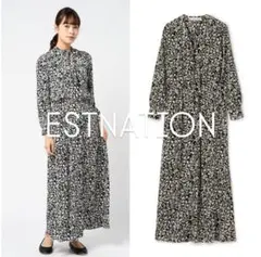 【美品】ESTNATIONフラワープリントワンピース
