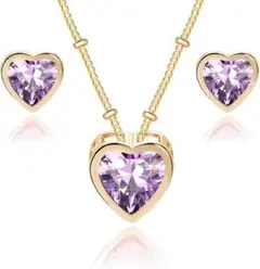 ハート ピアス ネックレス セット スタッドピアス 金属アレルギー対応 k18★