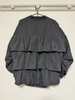 RISLEY フリルデザイン ボンバージャケット ブラック