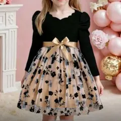 花柄チュールレース　ワンピースドレス　120cm　女の子