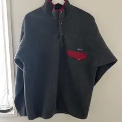 patagonia 90sシンチラフリース Lサイズ グレー/レッド　ビンテージ