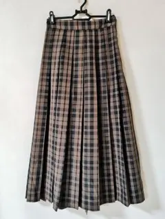 【べーや様専用】ハニーズ チェック柄 プリーツロングスカート ブラウン