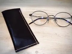 本革　メガネケース　ハンドメイド