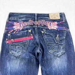 RED PEPPER デニム ジーンズ 刺繍 総柄 Y2K ストレート　派手