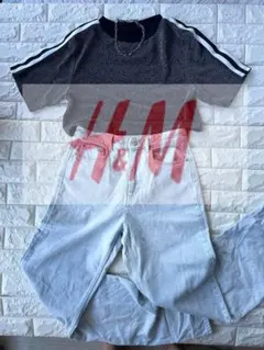 【新品】H&M オーバーサイズデニム ハイウエストデニム パンツ