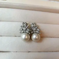 パールピアス　組曲ジュエリー　シルバー　K10 コットンパール