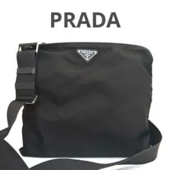 PRADA プラダ ナイロン ショルダーバッグ ポシェット 三角プレート 黒