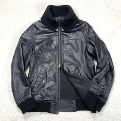 【訳あり】レザージャケット　本革　やぎ革 シングル　ライダース　M