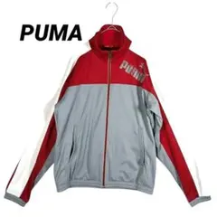 PUMA プーマ　トラックジャケット　ジャージ Мサイズ　レッド　グレー