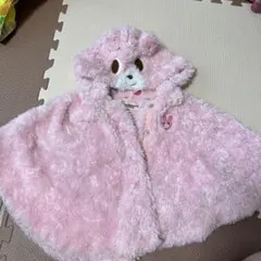 Hot Biscuits ピンク ベビーポンチョ 70-90