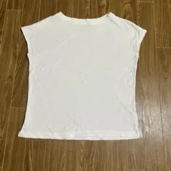 無印良品　ボートネック　フレンチ袖　白Tシャツ　XSサイズ