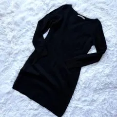 セオリーリュクス✨ニットワンピース ブラック 黒シンプル 38 ウール100%