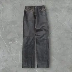 【美品】AVIREX　レザーパンツ　コーティング加工　大きいサイズ　カウレザー 美品】AVIREX レザーパンツ コーティング加工 大きいサイズ カウレザー