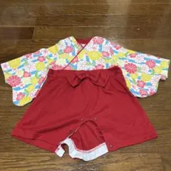 ベビー袴　花柄　ロンパース　70センチ