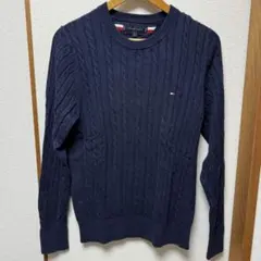 TOMMY HILFIGER ネイビー ケーブルニット M