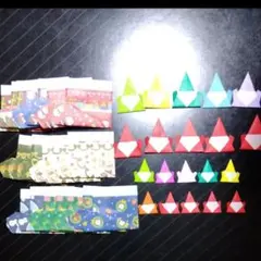 《ハンドメイド》折り紙で作ったクリスマスブーツとサンタクロース