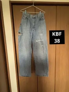 KBF ダメージ加工 ライトブルーデニムパンツ