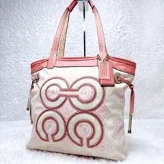 COACH Sig Marble Tote Pink Shoulder Bag