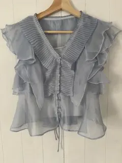 新品タグ付✨Nîmesニーム♡リバティアーカイブライラック♡フリル袖 
