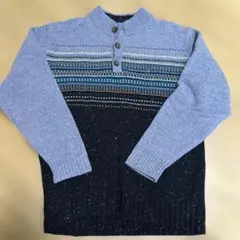 【美品】Crocodile ニット グレー×ネイビー LL セーター