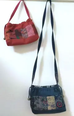 和風 ハンドメイド　バッグ　ショルダーバッグと手提げバッグ 2つセット