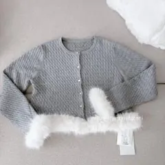 CELFORD セルフォード カシミア混ファートリムカーディガン LGRYのサムネイル
