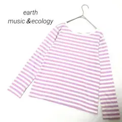 アースミュージック＆エコロジー カットソー ストライプ カジュアル シンプル M