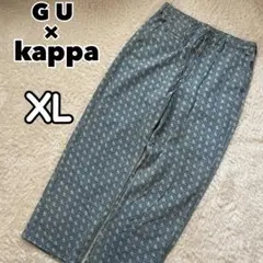 kappa × GU ロールアップ デニム　ワイド　パンツ　極太　総柄　XL