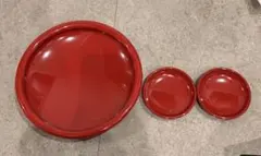 朱塗 皿 3枚セット 漆器のサムネイル