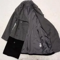 【美品】バーニーズニューヨーク☆ショールカラー　バイカー　ウール　コート