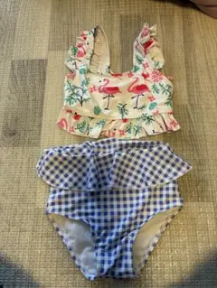 フラミンゴ柄 ベビー水着 90サイズ