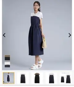 ワークマン女子　高撥水ビスチェライクワンピース　Mネイビー