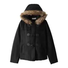 値下げ♡GRL ファーダッフルコート 黒 アウター 人気 秋 冬 ショート 新品