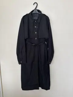 【新品】黒 トレンチコート ベルト付き ロング丈