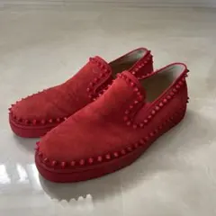 【極美品】ルブタン スパイク ローファー レッド スエード サイズ40