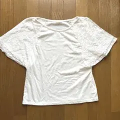 earth music&ecology レース切り替え 半袖 トップス ホワイトのサムネイル