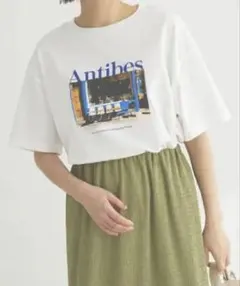 chocol raffine robe フォトプリントTシャツ ホワイトのサムネイル