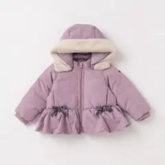 新品　petit main ペプラムダウン入りジャケット　ラベンダー　90㎝