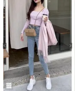 grl グレイル　ハイウエストスキニーデニムパンツ［cu110］　XS