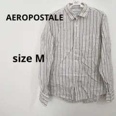 【汚れあり】AEROPOSTALE 【M】ストライプ 長袖シャツ M