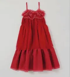 POPPY チュール ノースリーブ ワンピース レッド POPPY チュール ノースリーブ ワンピース レッド - メルカリ