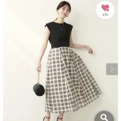 異素材ドッキングシアーチェックワンピースnatural coutureのサムネイル