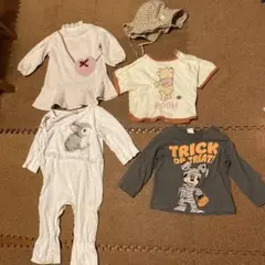 女の子向けベビー服と帽子5点セット　80〜98サイズ