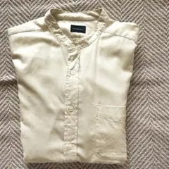 green label relaxing バンドカラーシャツ 長袖　ベージュのサムネイル